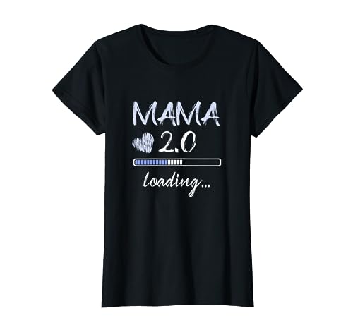 Mama 2.0 Loading Werdende Mutter Schwangerschaft Junge T-Shirt von Werdende Eltern Mama & Papa Geschenk