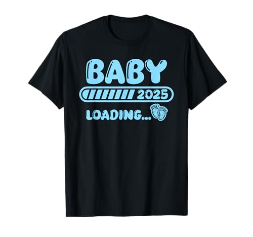 Werdende Mama Geschenk Mutter Vorhersage Baby Lädt BABY IS LOADING 2025 Vorhersage Geburt Damen Schwarz Klassisch geschnitten Halbarm T-Shirt S von Werdende Mama Geschenk Mutter Vorhersage Baby Lädt