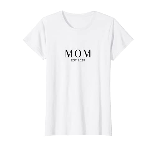 Damen Mom Est 2023 Mutter Werdende Mama Schwangerschaft Baby T-Shirt von Werdende Mama