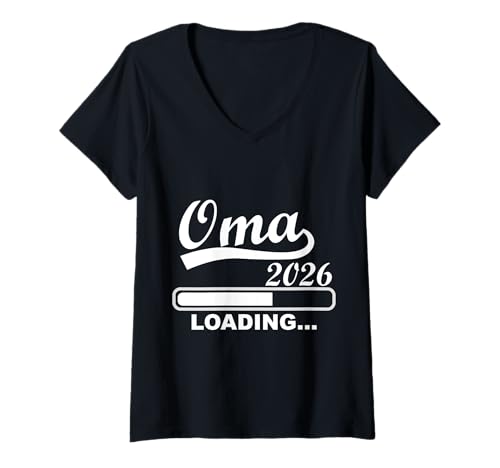 Damen Oma 2026 loading, Ich werde 2026 Oma T-Shirt mit V-Ausschnitt Damen Oma 2026 loading, Ich werde 2026 Oma T-Shirt mit V-Ausschnitt von Werdende Oma 2026