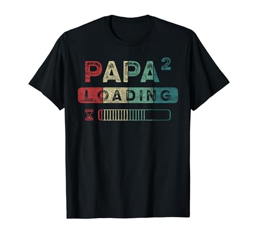 Herren Werdender Papa, Zwillinge, 2. Kind, Papa hoch 2 loading T-Shirt von Werdender Papa - Content Design Studio