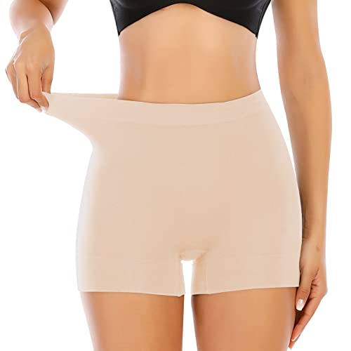 Werena Nahtlose Formende Boyshorts für Damen, Bauchkontrolle, Unterwäsche, schlankmachende Shapewear-Shorts, A#Basic Beige, S von Werena