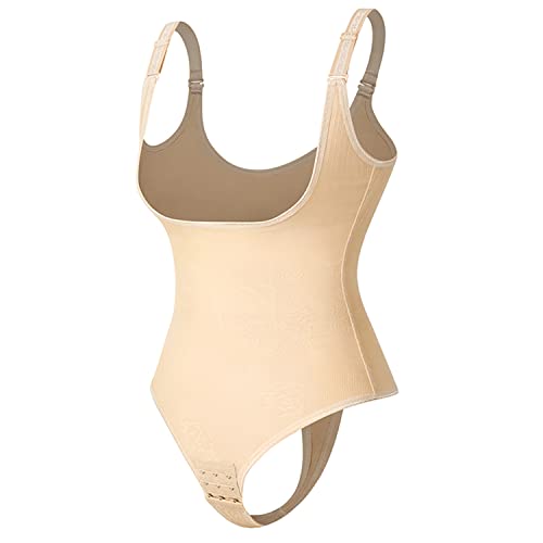 Tanga Shapewear Bodysuit für Frauen Bauchweg Body Shaper Offene Brust Shaping Bodysuits, Beige-String, 48 von Werena