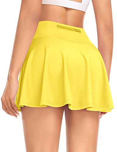Werena Plissierter Tennisrock mit Shorts, gelb, 36 von Werena
