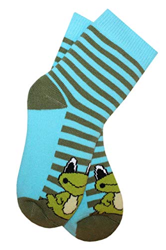 Weri Spezials Baby und Kinder Frottee Socken Thermo Socken Plüsch Socken für Jungen und Mädchen - mit verschiedenen Muster-und Farbvariationen. (27-30, Blau-Grün Frosch) von Weri Spezials