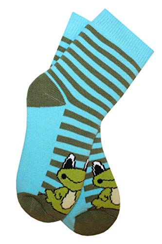 Weri Spezials Baby und Kinder Frotee Socken Thermo Socken Plüsch Socken für Jungen und Mädchen - mit verschiedenen Muster-und Farbvariationen. (31-34, Blau-Grün Frosch) von Weri Spezials