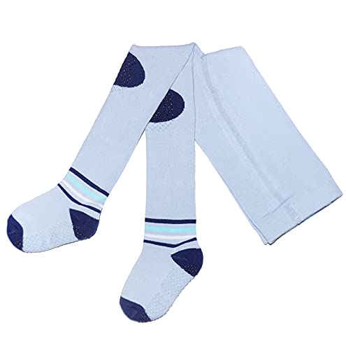 Weri Spezials Baby und Kinder Krabbelstrumpfhose mit ABS-Beschichtung Baumwolle für Jungen verschiedene Mustervarianten (92-98, Hellblau Ball mit Ringel) von Weri Spezials
