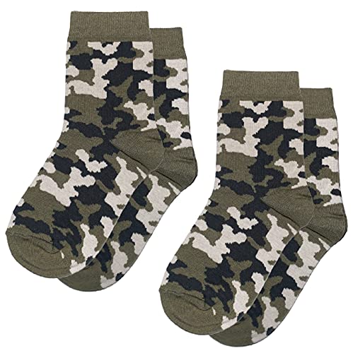 WERI Spezials Baby und Kinder Socke Baumwolle für Jungen in verschiedenen Set und Doppelpack (31-34, Khaki Military 2er) von WERI Spezials