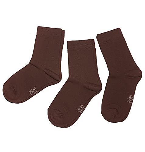Weri Spezials Baby und Kinder Socken für Jungen Baumwolle in 3er Set Uni Glatte 3er Pack praktische und moderne Töne (23-26, Haselnuss Uni 3er) von Weri Spezials