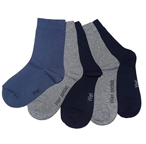 WERI SPEZIALS Baby und Kinder Socken für Jungen Baumwolle in 5er Pack Sets mehrere Designs (35-38, Jungen 5er) von WERI SPEZIALS