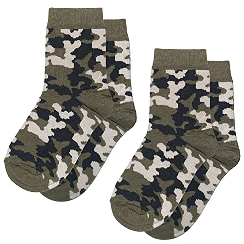 Weri Spezials Baby und Kinder Socken für Jungen Baumwolle in Doppelpack 2er Set tolle Designs (27-30, Khaki Military 2er) von Weri Spezials