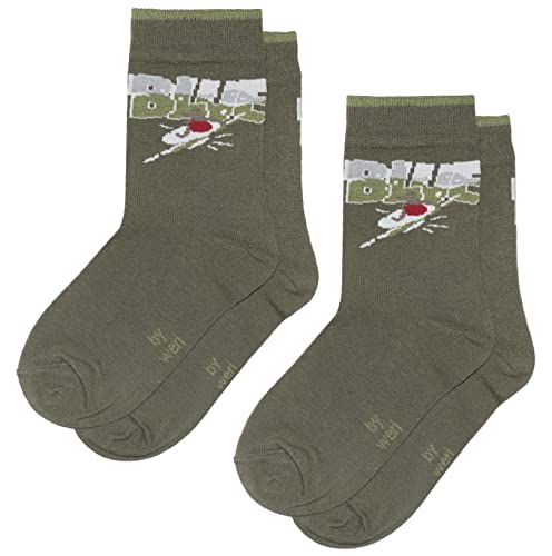 Weri Spezials Baby und Kinder Socken für Jungen Baumwolle in Doppelpack 2er Set tolle Designs (27-30, Olive Beach Surf 2er) von Weri Spezials