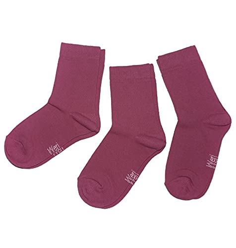 Weri Spezials Baby und Kinder Socken für Mädchen Baumwolle in 2er Set Uni Glatte 3er rosa Töne (27-30, Altrosa Uni 3er) von Weri Spezials