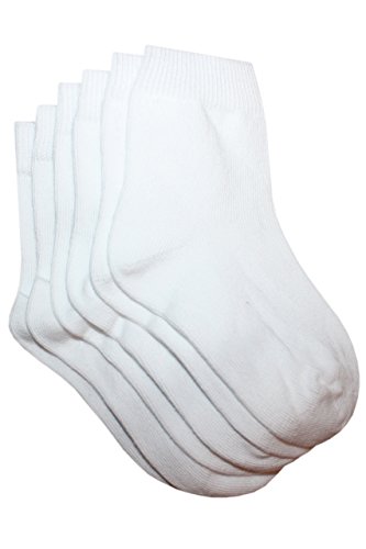 Weri Spezials Baby und Kinder Socken für Mädchen und Jungen Baumwolle Uni Glatt 3er Set (19-22, Weiß) von Weri Spezials