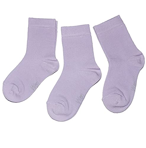 Weri Spezials Baby und Kinder Socken für Mädchen und Jungen BaumwolleUni Glatt 3er Set (23/26, Flieder) von Weri Spezials