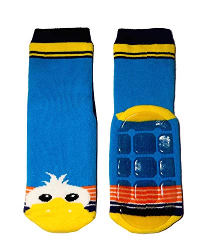 Weri Spezials Baby und Kinder Stoppersocken ABS Socken Enten Motiv für Jungen und Mädchen - in mehreren tollen Farben, Voll-ABS Antirutschsohle Anti-Rutsch aus Baumwolle (31-34, Indigo/Gelb) von Weri Spezials