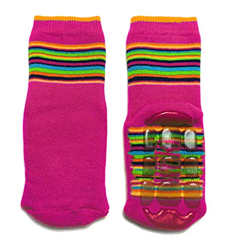 Weri Spezials Baby und Kinder Stoppersocken ABS Socken aus Baumwolle tolle Farben für Mädchen und Jungen Bunte Welt Voll-ABS Antirutschsohle (27-30, Pink) von Weri Spezials