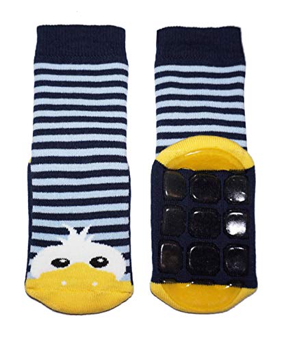 Weri Spezials Baby und Kinder Stoppersocken Enten Motiv für Mädchen und Jungen in 8 tollen Farben, Voll-ABS Antirutschsohle Anti-Rutsch (27-30, Marine) von Weri Spezials