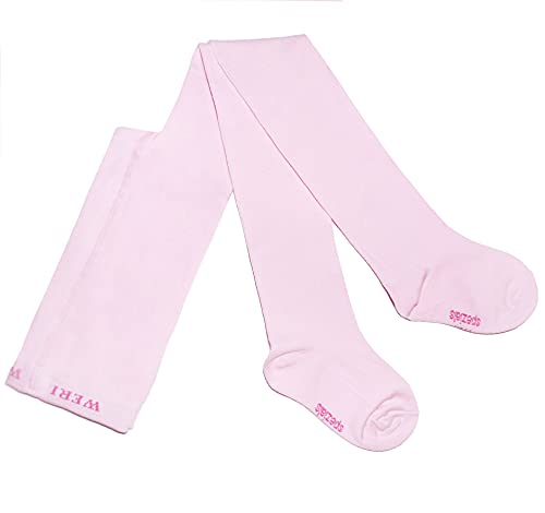 Weri Spezials Baby und Kinder Strumpfhose Baumwolle für Mädchen UNI Glatt in mehreren Farben (152-164, Rosa) von Weri Spezials