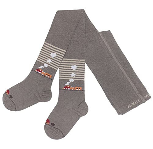 Weri Spezials Baby und Kinder Strumpfhose für Jungen mit Eisenbahn Muster In verschiedenen Farb und Mustervariationen (as3, numeric, numeric_92, numeric_98, regular, Braunmeliert Eisenbahn, 92-98) von Weri Spezials