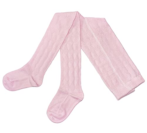 Weri Spezials Baby und Kinder Strumpfhose für Mädchen Baumwolle Filet Große Rhombe (110-116, Rosa Rhombe) von Weri Spezials