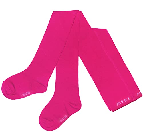 Weri Spezials Baby und Kinder Strumpfhose für Mädchen Baumwolle Uni Glatt in verschiedenen Farben (134-146, Pink) von Weri Spezials