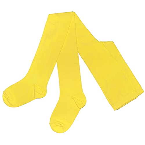 Weri Spezials Baby und Kinder Strumpfhose für Mädchen Baumwolle Uni Glatt in verschiedenen Farben (98-104, Gelb) von Weri Spezials