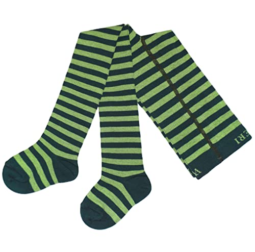 Weri Spezials Baby und Kinder Strumpfhose für Mädchen mit Ringel in verschiedenen Design- und Farbvariationen. (80-86, Dunkelgrün-Grün) von Weri Spezials