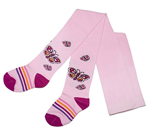 Weri Spezials Baby und Kinder Strumpfhose für Mädchen mit verschiedenen Schmetterling Designs (110-116, Dunkelrosa Art Modern) von Weri Spezials