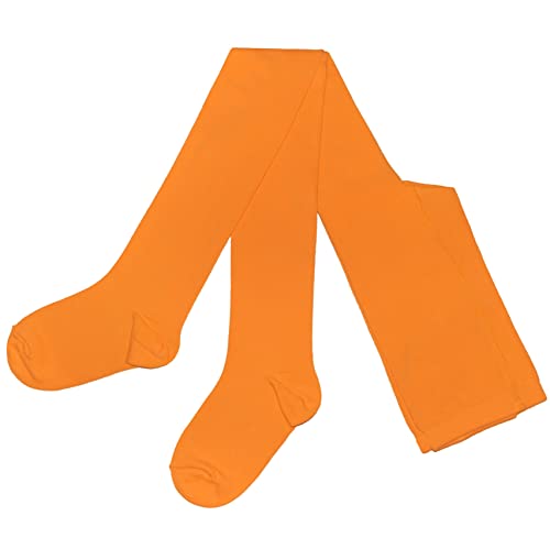 Weri Spezials Baby und Kinder Strumpfhose Baumwolle für Mädchen UNI Glatt in mehreren Farben (110-116, Mandarine) von Weri Spezials