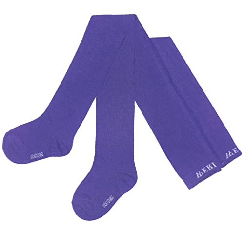 Weri Spezials Baby und Kinder Strumpfhose Baumwolle für Mädchen UNI Glatt in mehreren Farben (110-116, Violett) von Weri Spezials