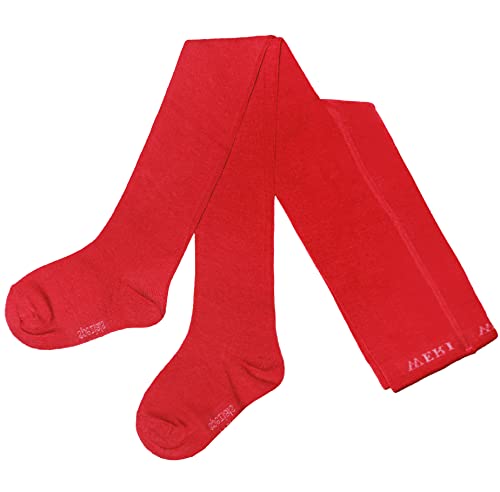 Weri Spezials Baby und Kinder Strumpfhose Baumwolle für Mädchen UNI Glatt in mehreren Farben (122-128, Rot) von Weri Spezials