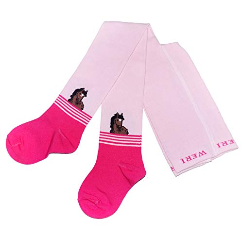 Weri Spezials Baby und Kinder Strumpfhose für Mädchen und Jungen - die lustige Tiere! In verschiedenen Muster- und Farbvariationen. (110-116, Rosa Pferdekopf) von Weri Spezials