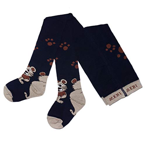 Weri Spezials Baby und Kinder Strumpfhosen für Jungen Baumwolle mit dem lustigen Löwen Design (98-104, Marine Löwe) von Weri Spezials