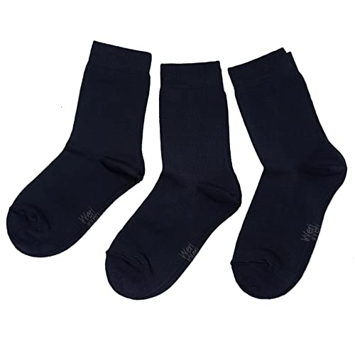 Weri Spezials Baby- und Kindersocken Uni Glatt im 3er Set (31/34, Marine) von Weri Spezials