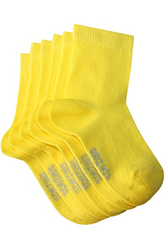 Weri Spezials Baby- und Kindersocken für Mädchen und Jungen Uni Glatt im 3er Set in verschiedenen Farben- (23/26, Gelb) von Weri Spezials