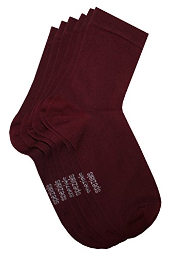 Weri Spezials Baby- und Kindersocken für Mädchen und Jungen Uni Glatt im 3er Set in verschiedenen Farben- (31-34, Weinrot) von Weri Spezials