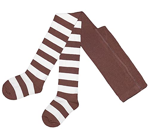 Weri Spezials Baby und Kinderstrumpfhose für Mädchen Blockringel Design in verschiedenen Farbvariationen (98-104, Eichel-Latte Blockringel) von Weri Spezials
