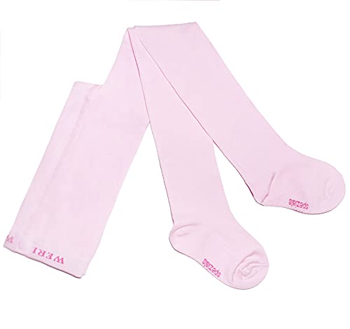 Weri Spezials Baby und Kinder Strumpfhose für Mädchen Baumwolle Uni Glatt in verschiedenen Farben (98-104, Pink) von Weri Spezials