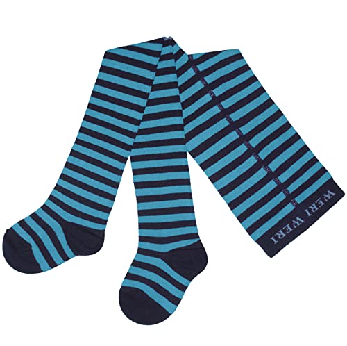 Weri Spezials Baby- und Kinderstrumpfhosen mit Ringel Design für Mädchen und Jungen in verschiedenene Farben. (122-128, Marine/Mittelblau) von Weri Spezials