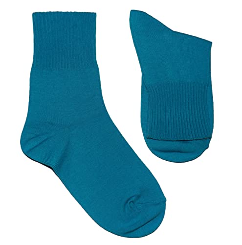 Weri Spezials Damen Gesundheits Socken Baumwolle mit weichem Gummirand Diabetiker (35-38, Blossom petrol) von Weri Spezials