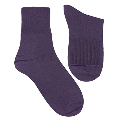 Weri Spezials Damen Gesundheits Socken Baumwolle mit weichem Gummirand Diabetiker (35-38, Lila) von Weri Spezials