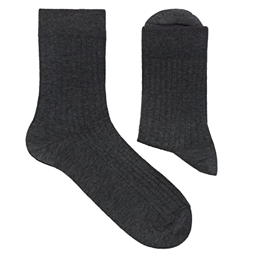 Weri Spezials Damen Socken Casual Rippe aus Baumwolle in mehreren Natur Farben (35-38, Anthrazit) von Weri Spezials