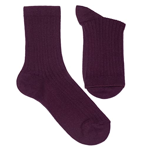 Weri Spezials Damen Socken Casual Rippe aus Baumwolle in mehreren Natur Farben (35-38, Traube) von Weri Spezials