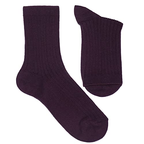 Weri Spezials Damen Socken Casual Rippe aus Baumwolle in mehreren Natur Farben (39-42, Aubergine) von Weri Spezials