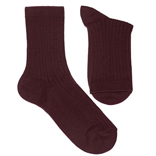 Weri Spezials Damen Socken Casual Rippe aus Baumwolle in mehreren Natur Farben (39-42, Bordo) von Weri Spezials