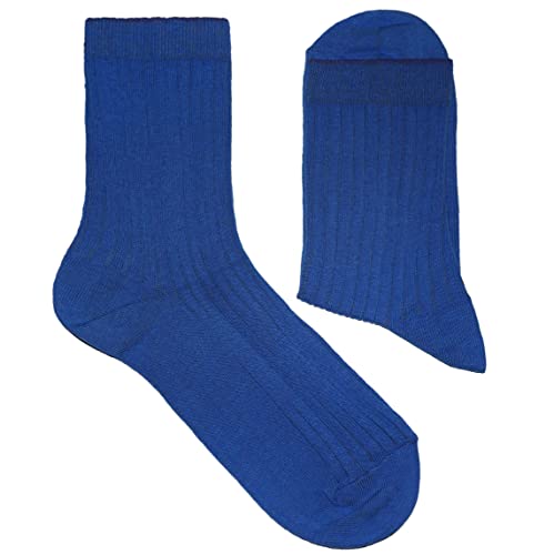 Weri Spezials Damen Socken Casual Rippe aus Baumwolle in mehreren Natur Farben (39-42, Enzian) von Weri Spezials