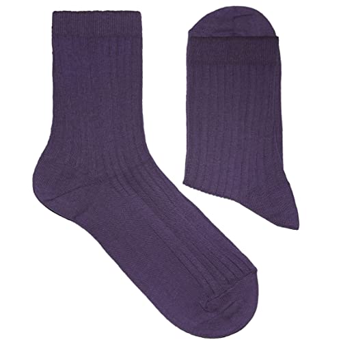 Weri Spezials Damen Socken Casual Rippe aus Baumwolle in mehreren Natur Farben (39-42, Dunkelwachtel) von Weri Spezials