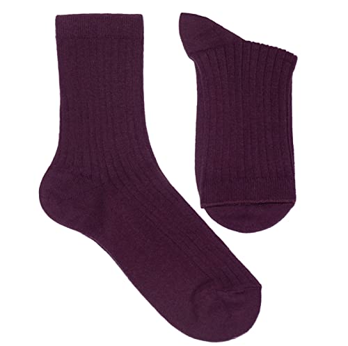 Weri Spezials Damen Socken Casual Rippe aus Baumwolle in mehreren Natur Farben (39-42, Traube) von Weri Spezials