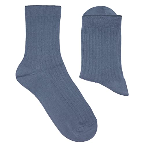 Weri Spezials Damen Socken Casual Rippe aus Baumwolle in mehreren Natur Farben (39-42, Jeans) von Weri Spezials